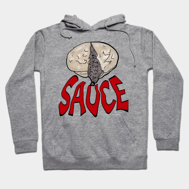 SAUCE - Beef pie - meat pie - graphic text Hoodie by DopamineDumpster